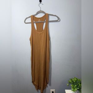 Aerie Ribbed women’s brown fall MIDI sleeveless dress size small EUC